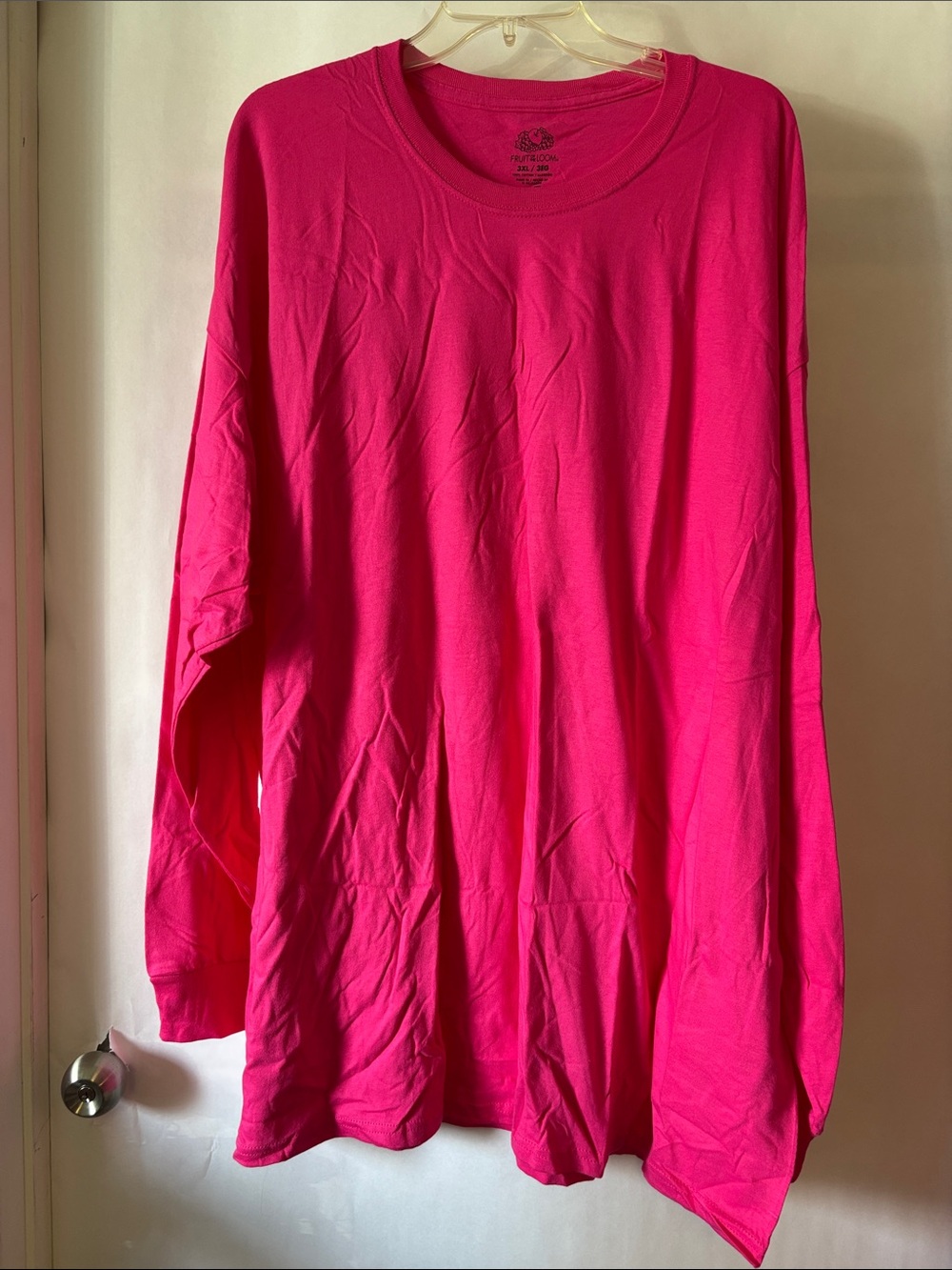 Fruit of the Loom Hot Pink Crew Neck T-Shirt
